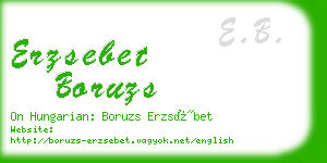 erzsebet boruzs business card